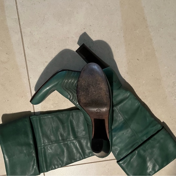 Miss Sixty Authentic Italian Leather Green High Heel Boots size 41 (9.5) - Picture 7 of 8